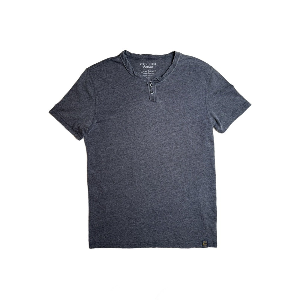 Lucky Brand Tee Shirt Venice Burnout Dark Gray S Men's Top $34.50